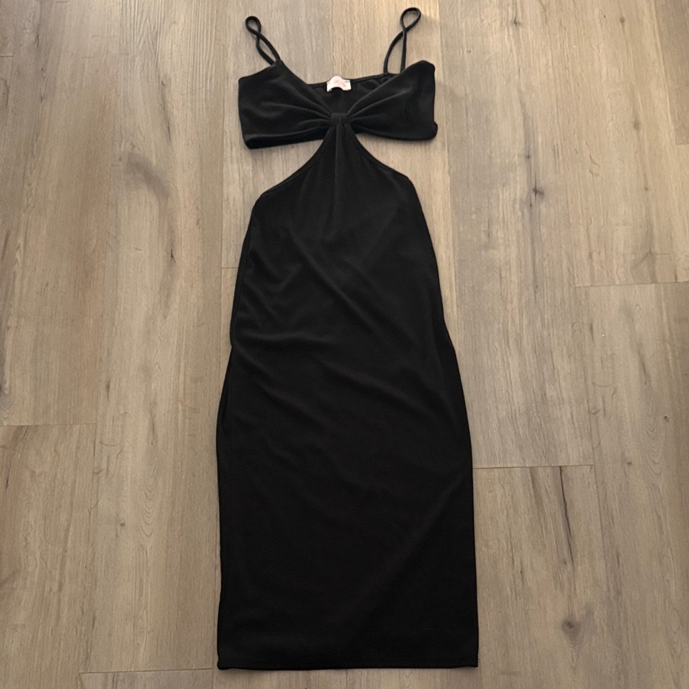 Black Cut Out Midi Dress
